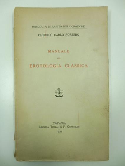 Manuale di erotologia classica - copertina