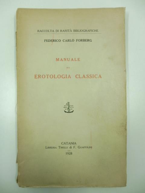 Manuale di erotologia classica - copertina
