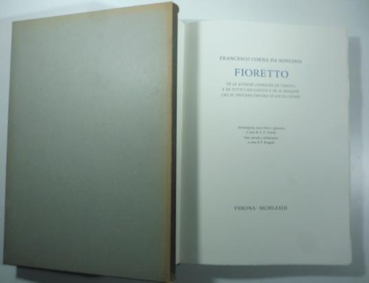 Fioretto. De le antiche croniche de Verona e de tutti soi confini.. - copertina