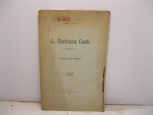 G. Battista Gelli. I capricci del bottaio - copertina