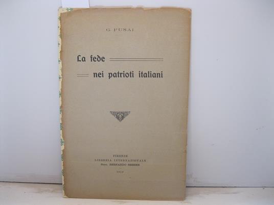 La fede nei patrioti italiani - copertina