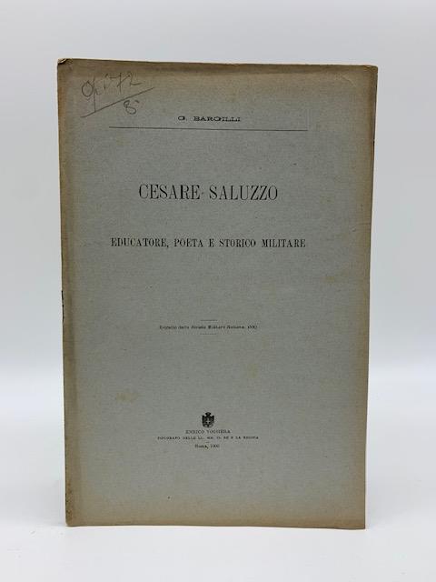 Cesare Saluzzo educatore, poeta e storico militare - copertina