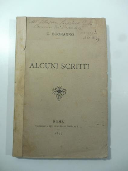 Alcuni scritti - copertina