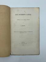 Due iscrizioni latine. Lettera al Sig. Consigl. Gerhard