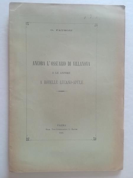 Ancora l'ossuario di Villanova e le anfore a rotelle lucano-apule - copertina