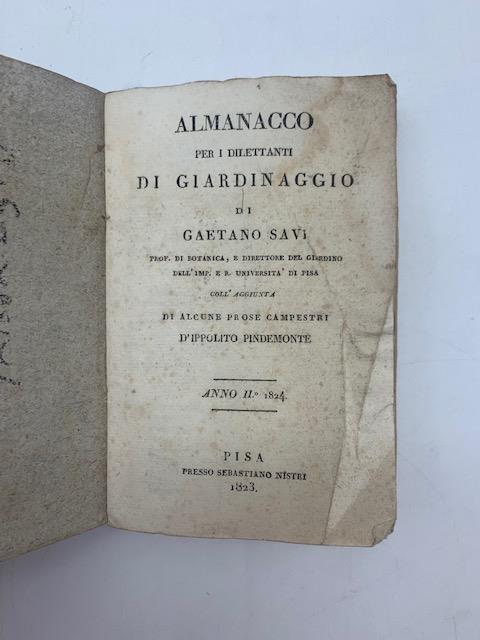 Almanacco per i dilettanti di giardinaggio...con l'aggiunta di alcune poesie campestri d'Ippolito Pindemonte, anno II, 1824 - copertina