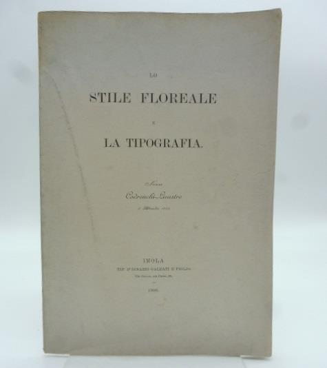 Lo stile floreale e la tipografia. Nozze Codronchi - Licastro 3 settembre 1900 - copertina