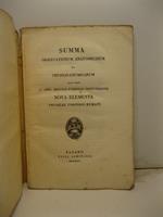 Summa observationum anatomicarum ac physico-chymicarum quae usque ab anno MDCCXCII expositae praecurrerunt nova elementa physicae corporis humani