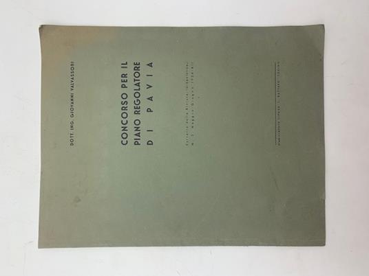 Concorso per il piano regolatore di Pavia. Estratto dalla Rivista Urbanistica, n. 3, maggio-giugno 1934 - copertina