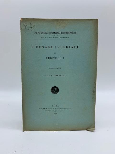 I denari imperiali di Federico I - copertina