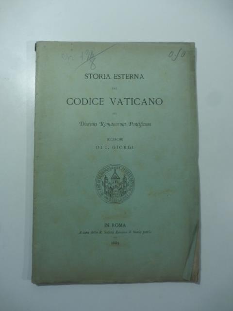 Storia esterna del codice Vaticano del Diurnus Romanorum Pontificum - copertina