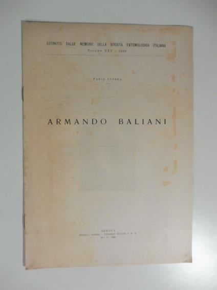 Armando Baliani - copertina