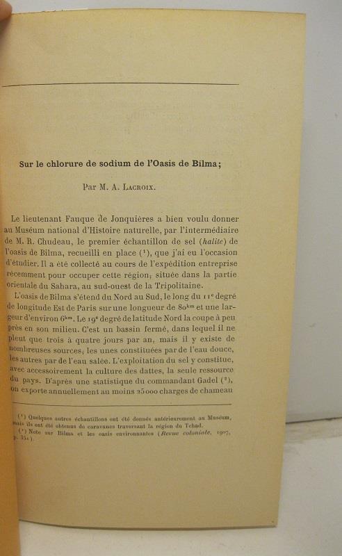 Sur le chlorure de sodium de l'Oasis de Bilma SEGUE Sur quelques vanadates des environs de Saida (Oran) - copertina