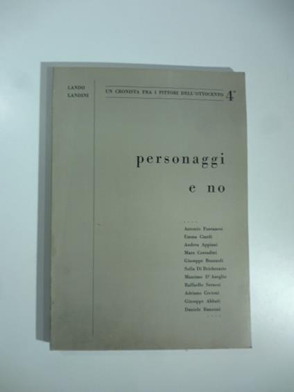 Personaggi e no - copertina