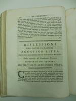 Riflessioni del conte cavaliere Agostino Litta... sulla capacita' de' conduttori elettrici esposte in una lettera all'ill.mo sig. D. Alessandro Volta