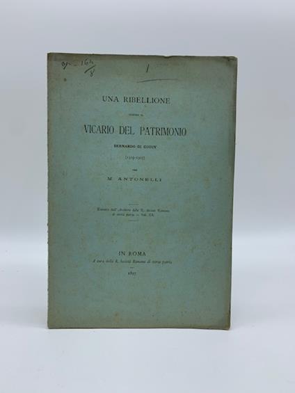 Una ribellione contro il vicario del patrimonio Bernardo di Coucy (1315-1317) - copertina