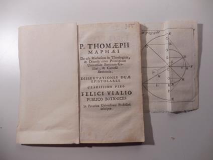 P. Thomae Pii Maphei De usu Matheseos in Theologicis, & Diversa circa Principium Universale Staticum Galilaei, & Cartesii Sententia - copertina