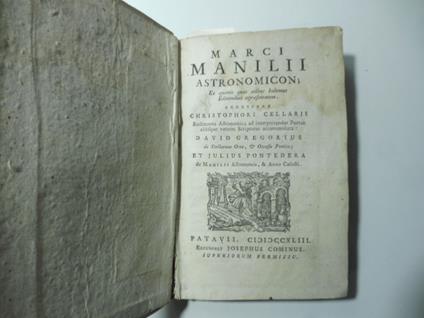 Marci Manilii Astronomicon ex optimis quas adhuc habemus editionibus repraesentatum - copertina