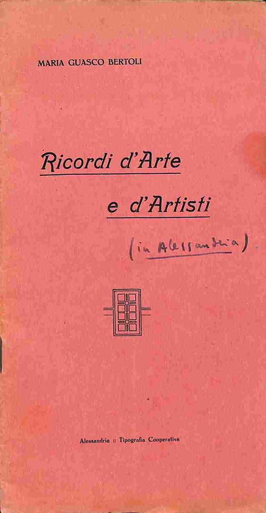 Ricordi d'arte e d'artisti - copertina