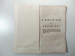 Lezione di Cosimo Mei sopra la positiva gravita' di ciascun corpo, recitata dal medesimo nell'Accademia Fiorentina li 4 di Settembre 1738