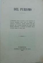 Del Purismo. A proposito delle Natalizie e dei parentali di Platone...quadro dipinto per commissione del governo francese dal Prof. Luigi Mussini..