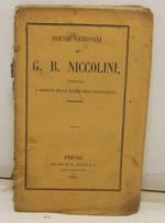 Poesie Nazionali di G. B. Niccolini, pubblicate a profitto della guerra dell'indipendenza italiana