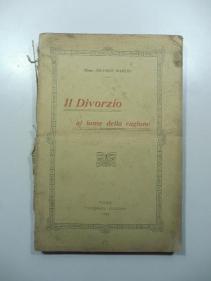 Il divorzio al lume della ragione - copertina