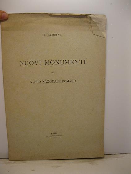 Nuovi monumenti del Museo Nazionale Romano - copertina