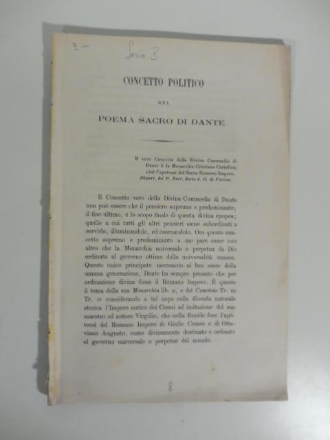 Concetto politico del poema sacro di Dante - copertina