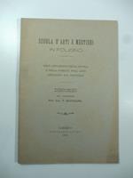 Scuola d'arti e mestieri in Foligno. Dell'Andamento della scuola e della nobilta' dell'arte applicata all'industria. Discorso