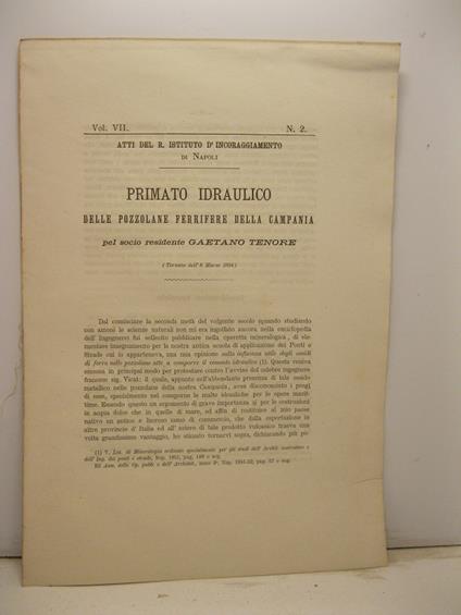 Primato idraulico delle pozzolane ferrifere della Campania - copertina