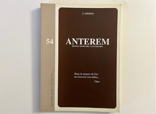 Anterem. Rivista di ricerca letteraria, 54, 1997 - copertina