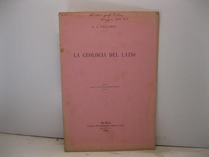 La geologia del Lazio - copertina