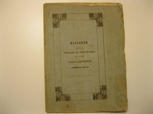 Versi di V. C. R., ossia il discorso della chioccia ai suoi pulcini ed altre poesie Bernesche - copertina