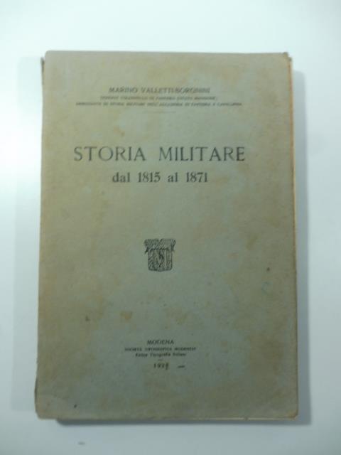 Storia militare dal 1815 al 1871 - copertina