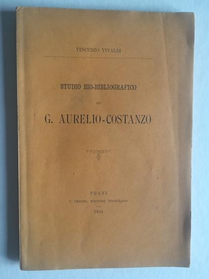 Studio bio-bibliografico su G. Aurelio-Costanzo - copertina