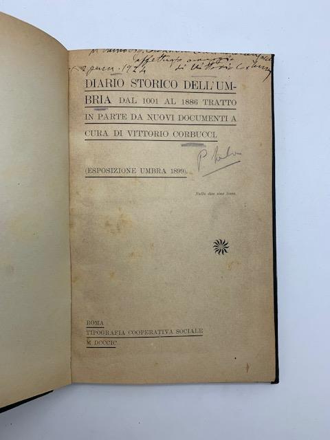 Diario storico dell'Umbria dal 1001 al 1886 tratto in parte da nuovi documenti - copertina