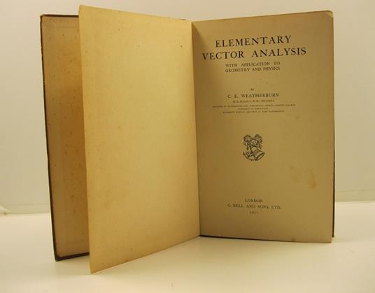 Elementary vector analysis with application to geometry and physics - copertina
