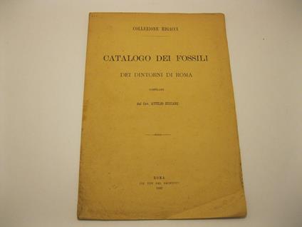 Collezione Rigacci. Catalogo dei fossili dei dintorni di Roma compilato dal Cav. Attilio Zuccari - copertina