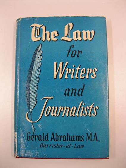 The law for writers and journalist - Gerald Abrahams - copertina