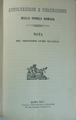 Ascoltazione e percussione nella scuola romana. Nota