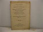 Lettera a S. E. Reverendissima Monsignor Don Carlo de' Principi Odescalchi uditore di Sua Santita' sopra la visita de' sacri limini delle basiliche Vaticana ed Ostiense e sul danaro di S. Pietro estratta dal volume XXIX del Giornale Arcadico 1821