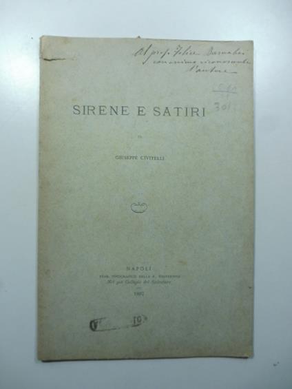 Sirene e satiri - Giuseppe Civitelli - copertina