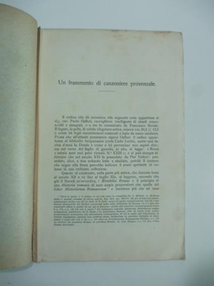 Un frammento di canzoniere provenzale - Cesare De Lollis - copertina