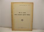 Per la storia della economia agraria italiana