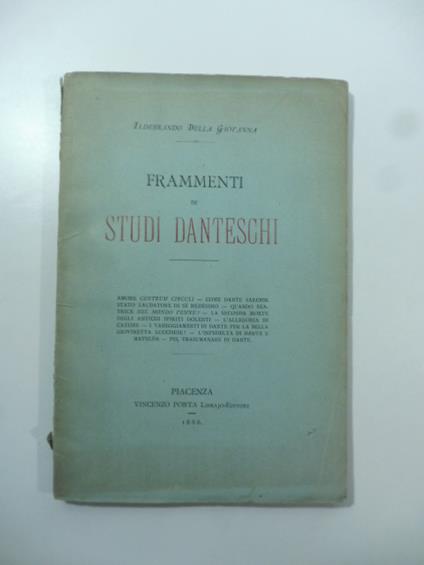 Frammenti di studi danteschi - Ildebrando Della Giovanna - copertina