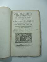 Conclusione per l'integrita' del Panteon di M. Agrippa ora S. Maria ad Martyres rivendicata al principato