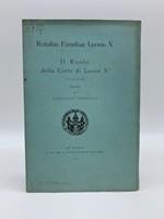 Rotulus Familiae Leonis X. Il Ruolo della Corte di Leone X (1514-1516)