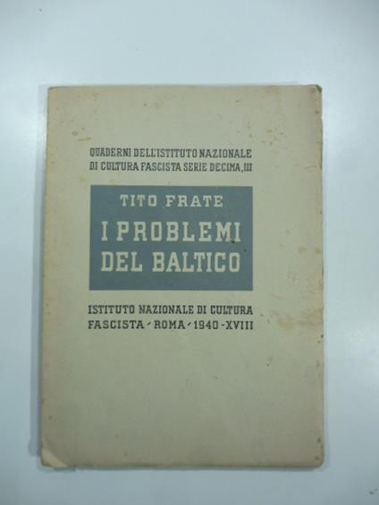 I problemi del Baltico - Tito Frate - copertina