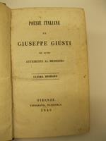 Poesie italiane di Giuseppe Giusti ed altre attribuite al medesimo. Ultima edizione